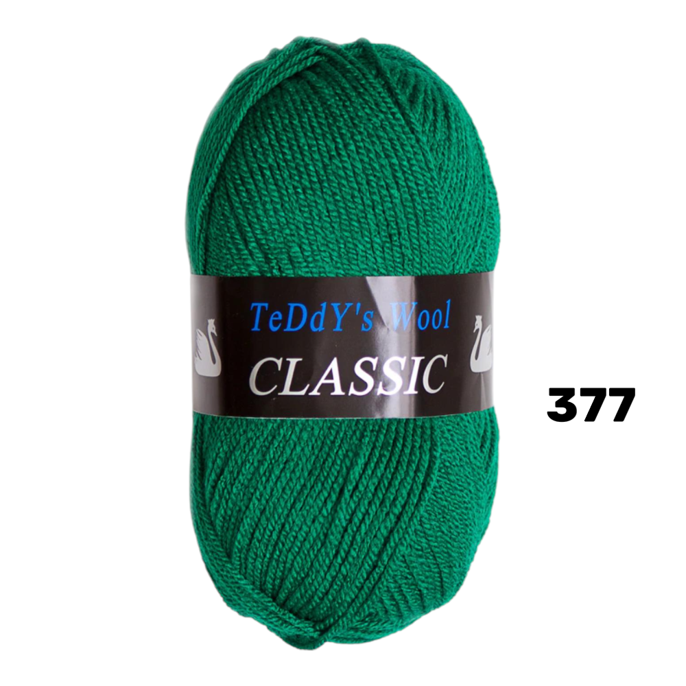 חוט סריגה Teddy's Wool CLASSIC – 100% אקריליק פרימיום – 100 גרם / 220 מטר – צבע 377
