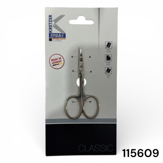 מספריים לרקמה KRETZER SPIRALE 115609 | מספרי רקמה מעוקלות 9 ס״מ גרמניות | מקור הטקסטיל