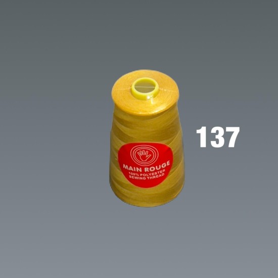 חוט תפירה חרדל חזק – פוליאסטר 100% – דגם 137 | מותג הבית