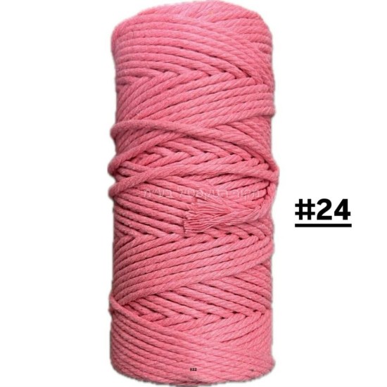 חוט מקראמה בצבע ורוד פסטל – מס’ 24