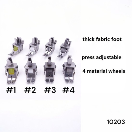 רגלית למכונת תפירה לבד עבה – דגם מתכוונן עם גלגל