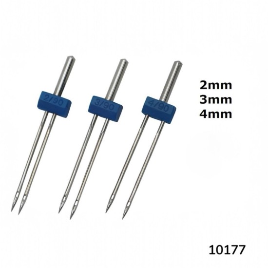 מחט כפולה בודדת למכונת תפירה | לבחירה: 2 מ״מ / 3 מ״מ / 4 מ״מ | לתפר כפול דקורטיבי וגימור מקצועי