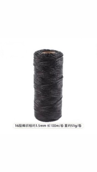 חוט לורקס שחור מבריק 1.5 מ”מ – אורך 100 מטר | דגם 10298