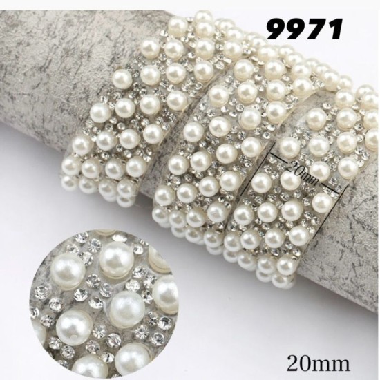 סרט פנינים וקריסטלים רוחב 2 ס״מ