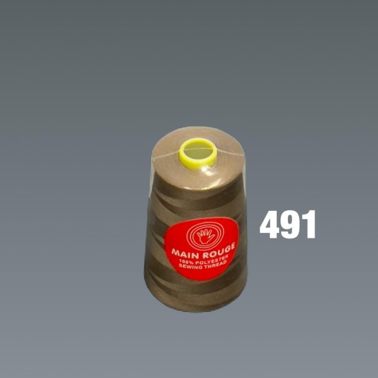 חוט תפירה חום בז בהיר – פוליאסטר 100% – דגם 491| מותג הבית