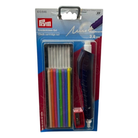 ערכת גירים צבעוניים לעיפרון סימון – כולל עיפרון ומחדד – מבית PRYM