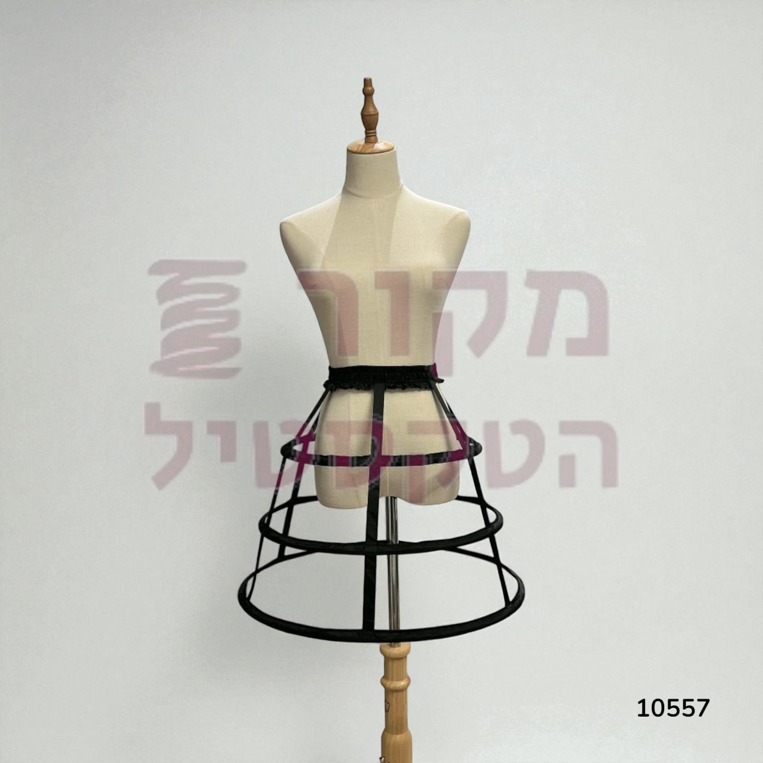 חצאית ניפוח קרינולינה 3 שלבים שחורה קצרה | דגם 10557 | מקור הטקסטיל