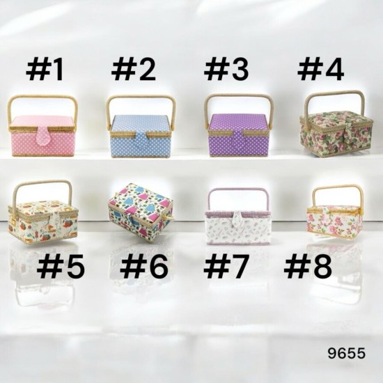 סלסלת תפירה מרופדת עם ידית – דגם 9655