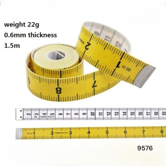 סרט מדידה טקסטיל 1.5 מטר – עובי 0.6 מ”מ
