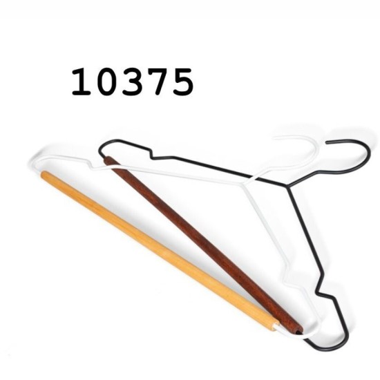 קולב מתכת עם מוט עץ – יוקרתי לתליית בגדים