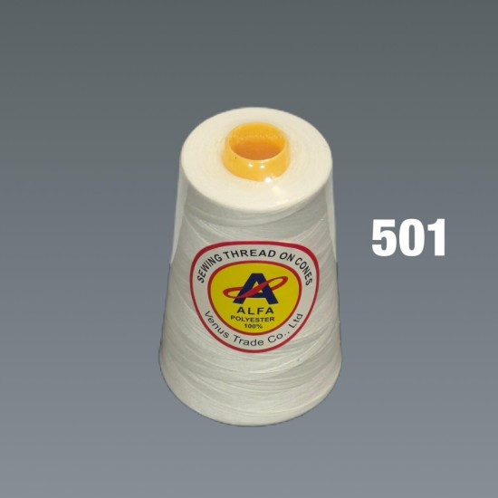חוט תפירה אוופוויט בהיר – פוליאסטר 100% – דגם 501 | מותג הבית