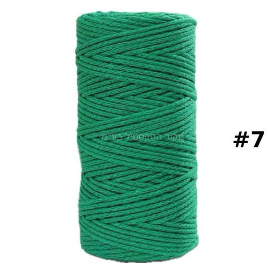 חוט מקראמה בצבע ירוק טבעי עז – מס’ 7