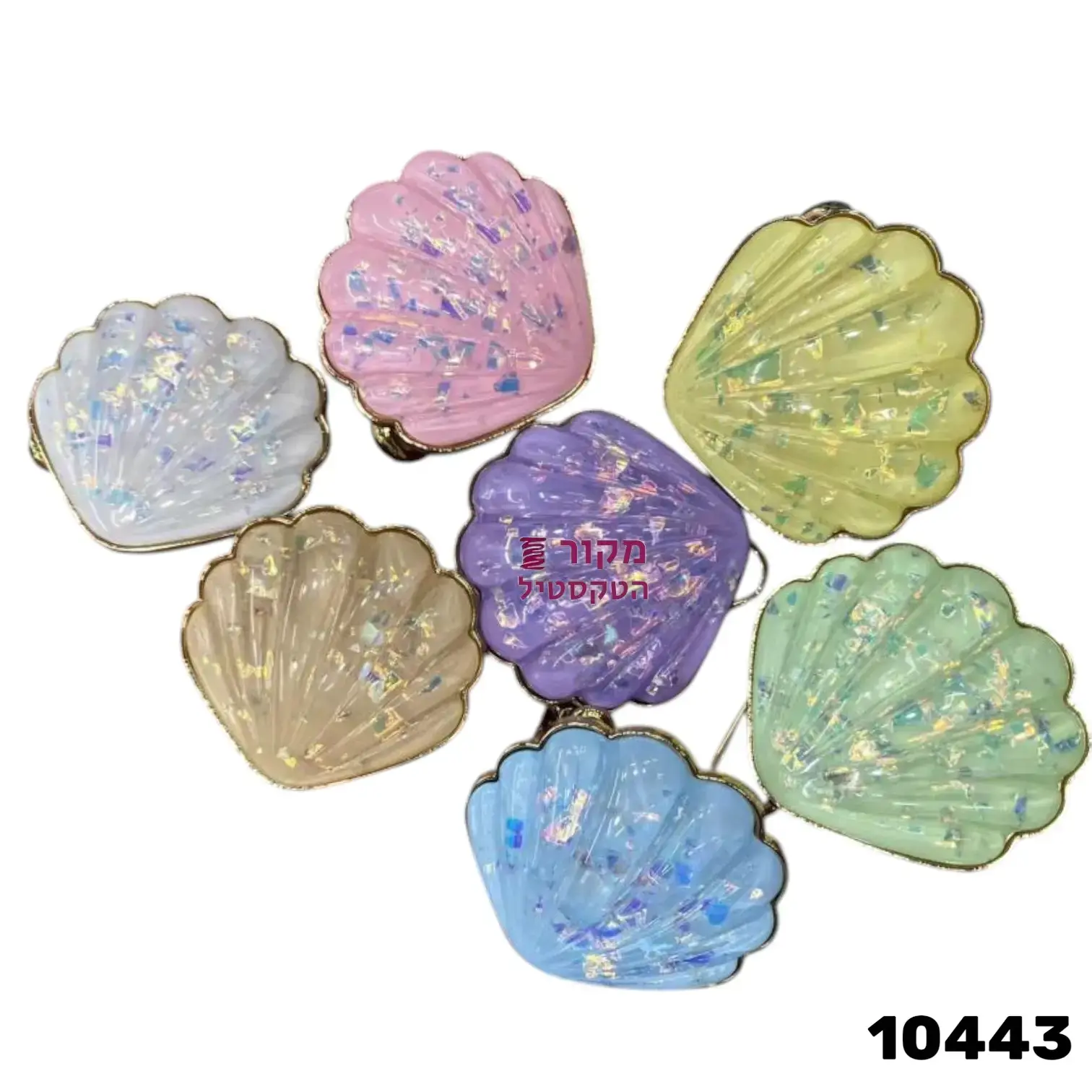 קישוטי קונכיה פסטל משרף – צדפים צבעוניים ליצירה, שיער ותפירה 