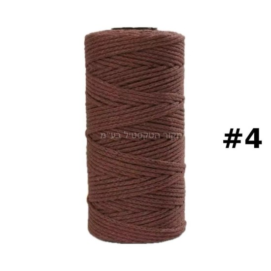 חוט מקראמה בצבע חום כהה – מס’ 4