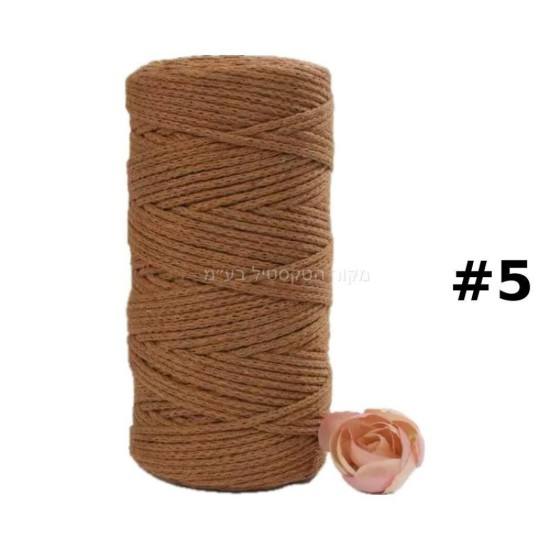חוט מקראמה בצבע חום בהיר – מס’ 5