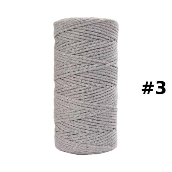 חוט מקראמה בצבע אפור בהיר – מס’ 3