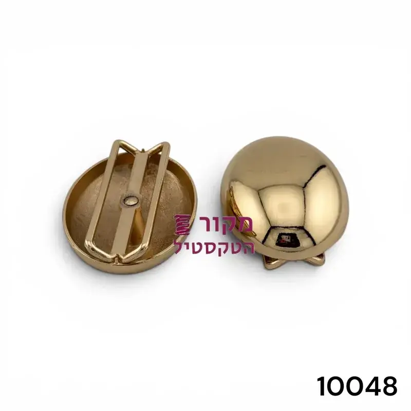 אבזם כיפה עגול מוזהב חלק לבגד ים ולשמלה
