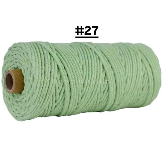 חוט מקראמה בצבע ירוק מנטה – מס’ 27