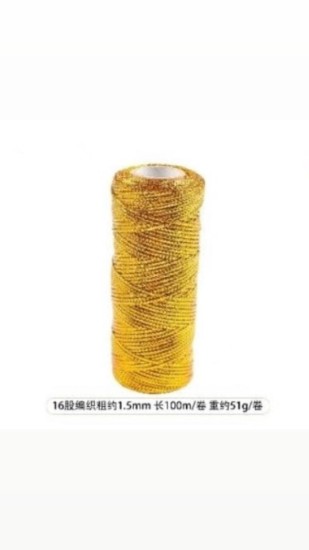 חוט לורקס זהב מבריק 1.5 מ”מ – אורך 100 מטר | דגם10298