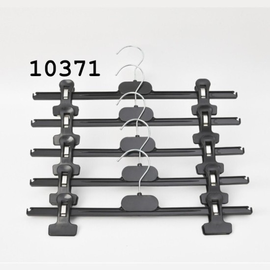 קולב פלסטיק שחור עם קליפים מתכווננים