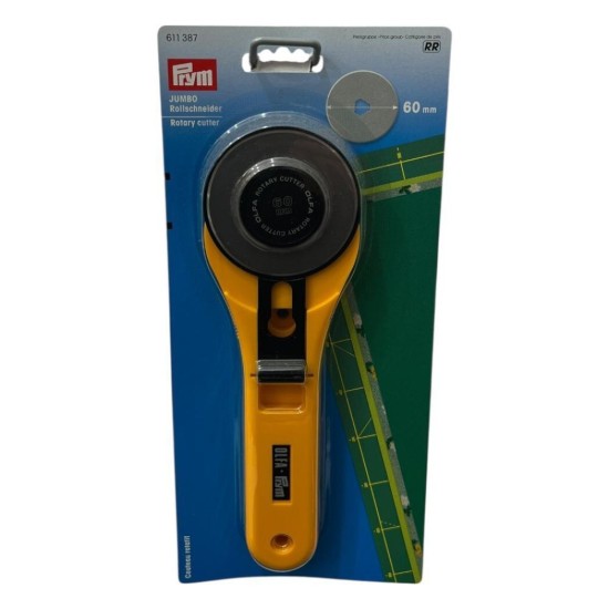 סכין רוטרי מקצועית PRYM Jumbo 60 מ”מ – סכין גלגל לחיתוך בדים