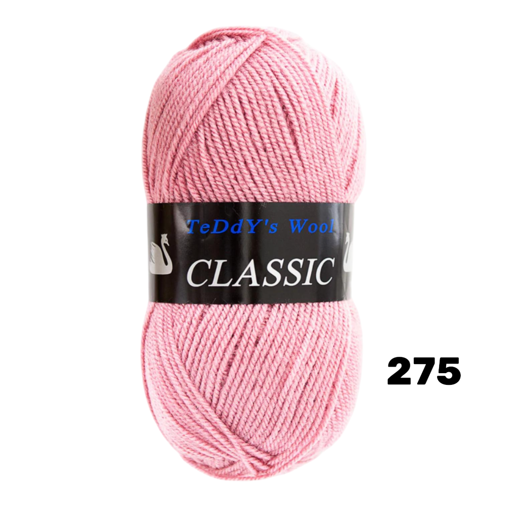  Teddy's Wool CLASSIC צבע 10325 ורוד עיקרי-וורוד-אפרסק עגבת – 100% אקרילן פרימיום