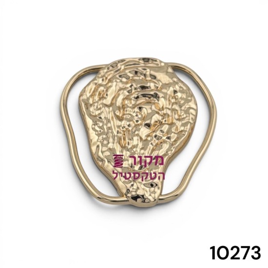 אבזם דקורטיבי זהב עם צדף מובלט
