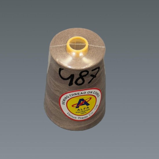 חוט תפירה חום בהיר – פוליאסטר 100% – דגם 487 | מותג הבית