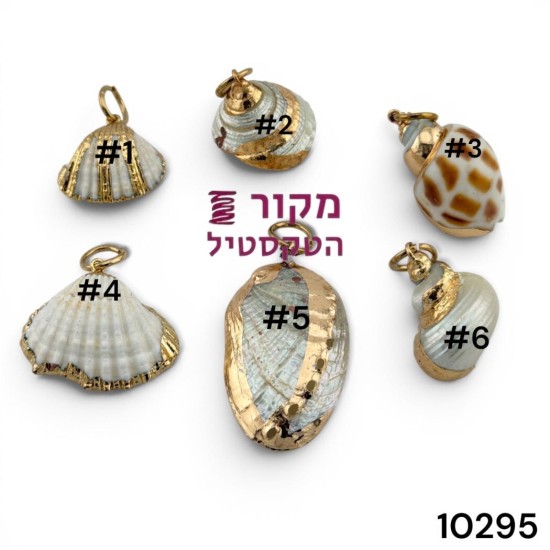 תליוני צדפים אמיתיים עם ציפוי זהב – 6 דגמים