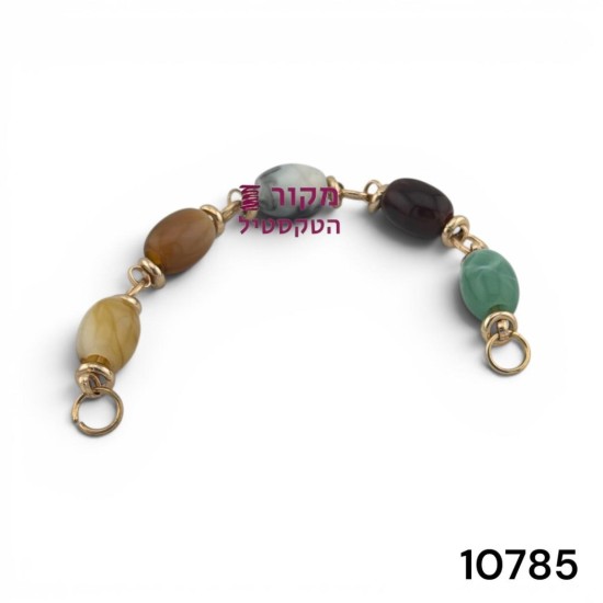 חוליית חרוזים דקורטיבית רב־גוונית זהב