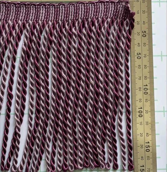 פס פרנזים חוטים שזורים בורדו־לילך – אורך 15 ס״מ דגם9400