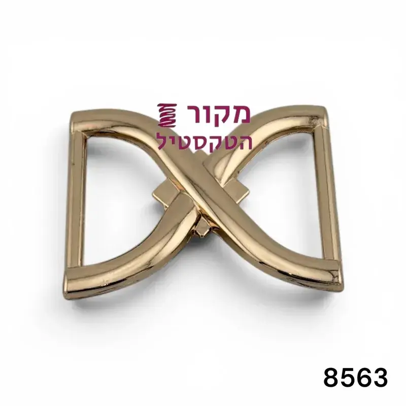 אבזם מתכת זהב בצורת איקס – לחגורות, רצועות ושמלות