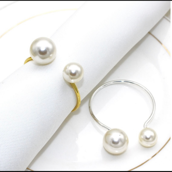  מחזיק למפית עם פנינים כפולות | דגם 9940