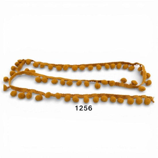 פרנז פונפונים צהוב חרדל – דגם 1256 | מחיר למטר