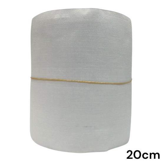 גומי סריגה פלטה 20 ס״מ בגליל – לבן