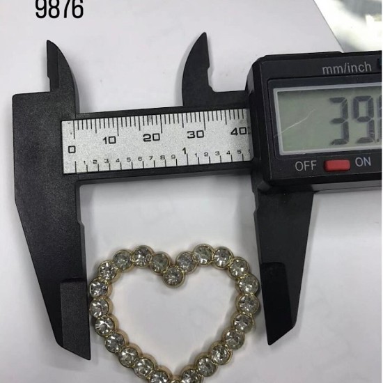 אבזם לב קטן משובץ קריסטלים