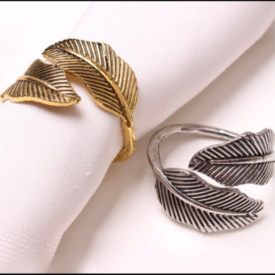  טבעת מפית בעיצוב עלה | דגם 9934