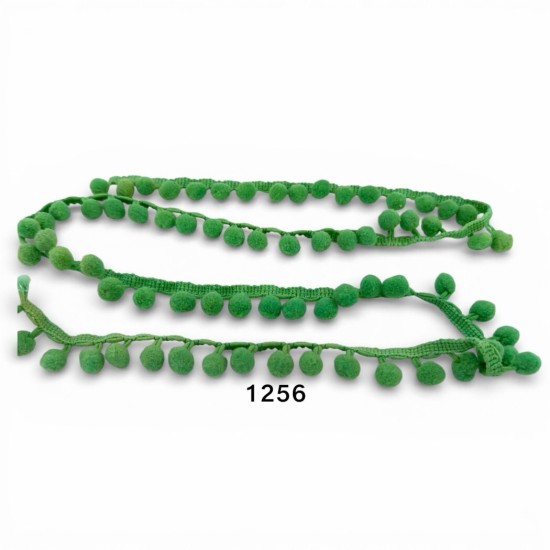 סרט פונפונים ירוק בהיר זוהר – דגם 1256 | מחיר למטר