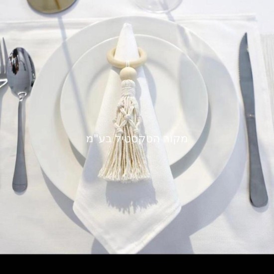  מחזיק מפיות עם חוטים וידית טבעית – דגם 9944