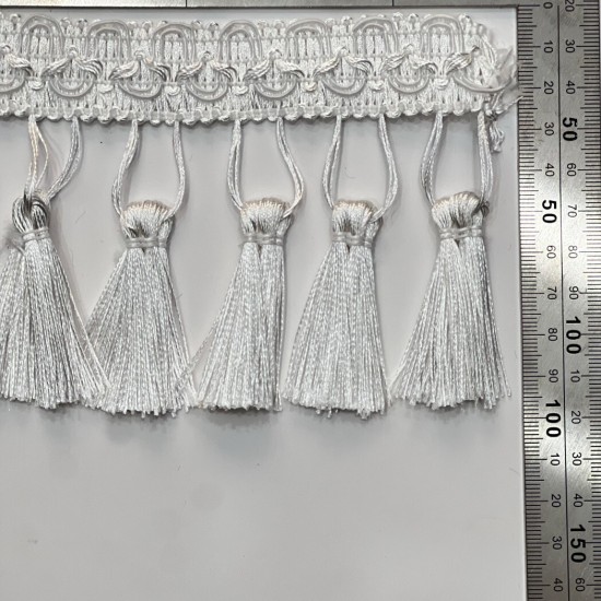 סרט פרנזים לבן עם פקעות צפופות – 10 ס״מ דגם6547