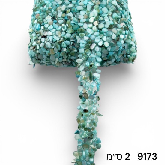 סרט אבנים טורקיז אבני חן גמיש 2 ס״מ 9173