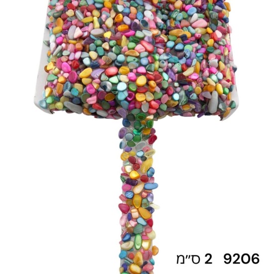 סרט אבנים מולטי‑קולור אבני חן גמיש 2 ס״מ 9206