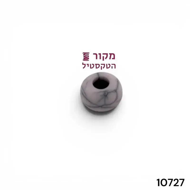 חרוז דקורטיבי עגול מחיקוי אבן – סגול עם ורידים עדינים
