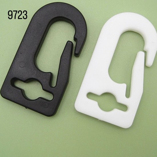 קרבינר פלסטיק איכותי – שחור / לבן דגם 9723