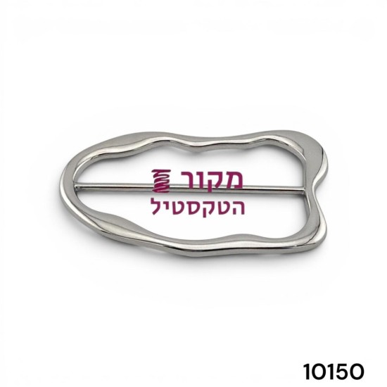 אבזם מתכת מלבני אורגני כסף לחגורות ורצועות