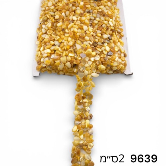 סרט אבנים צהוב אבני חן גמיש 2 ס״מ 9639