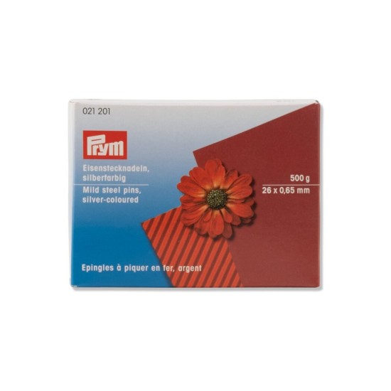 סיכות תפירה מפלדה 26×0.65 מ"מ – אריזת 500 גרם – PRYM גרמניה