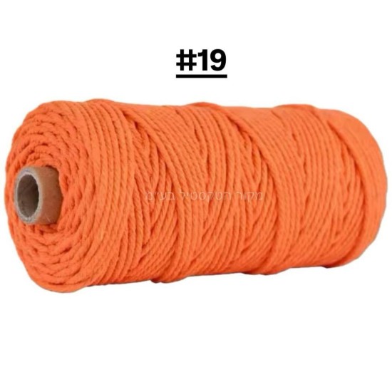 חוט מקרמה בצבע כתום עז – מספר #19 | חוט סיבי, יצירה, מקרמה, עבודות יד DIY