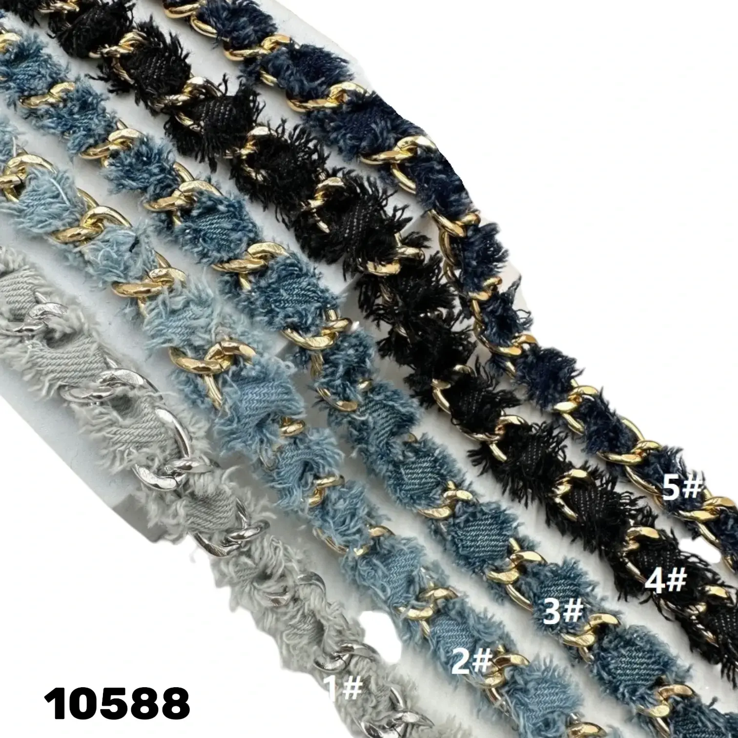 סרט ג'ינס פרנזים עם שרשרת מתכת – 5 צבעים לבחירה |