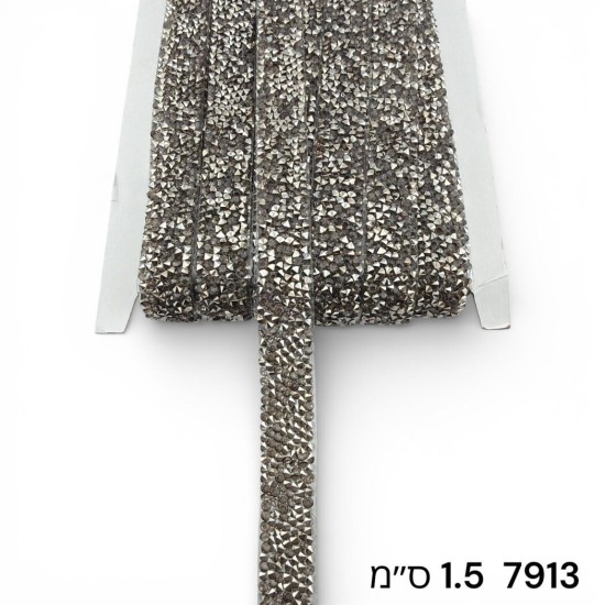 סרט אבנים כסף נצנצים גמיש 1.5 ס״מ 7913